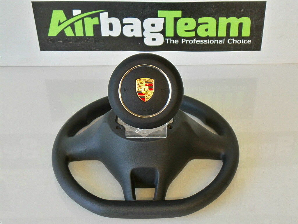 Porsche-Macan-95B-2014-Onwards-Driver-Airbag-Leather-Black-266372277981