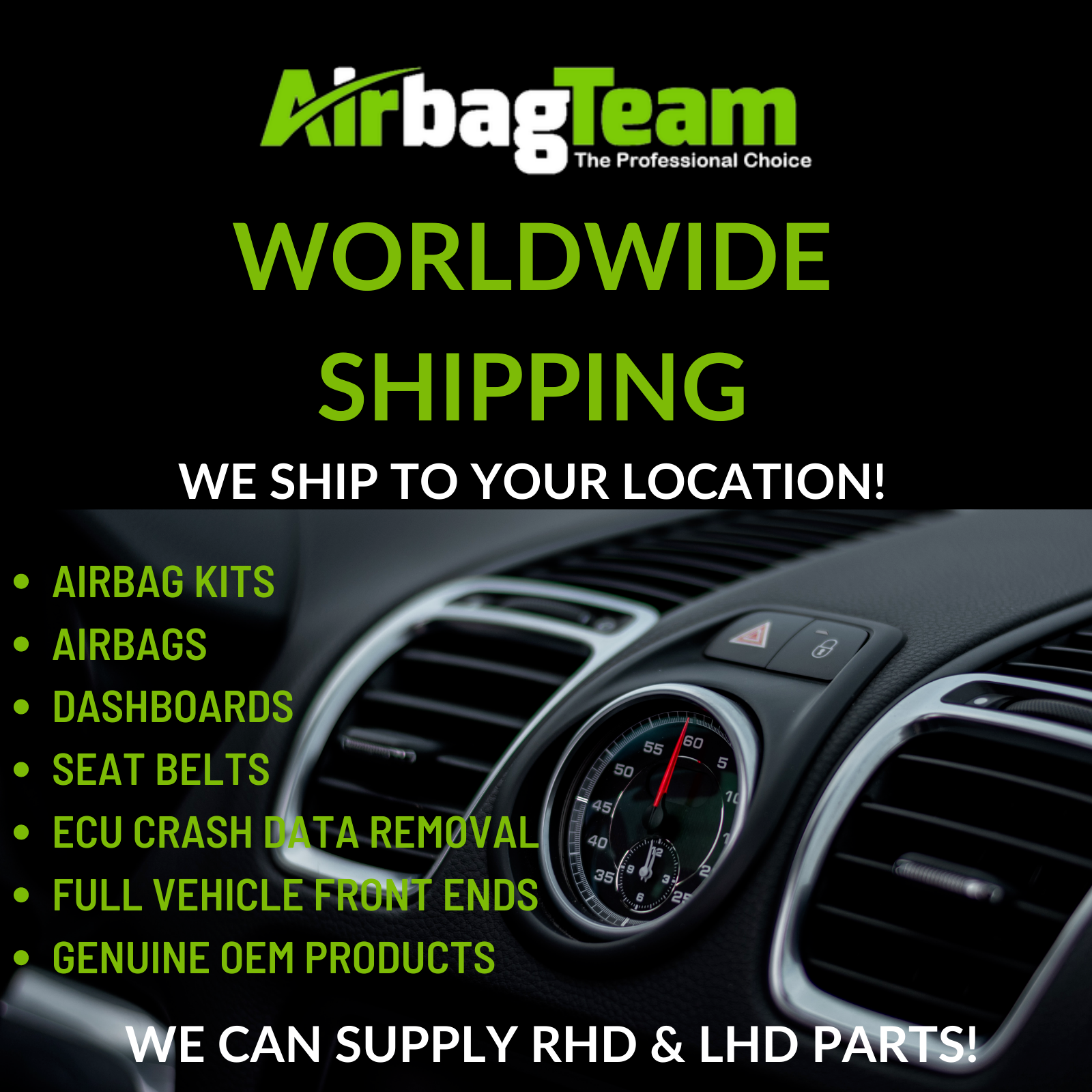 MERCEDES W204 FACELIFT C CLASS DASHBOARD AIRBAG KIT DRIVERS
